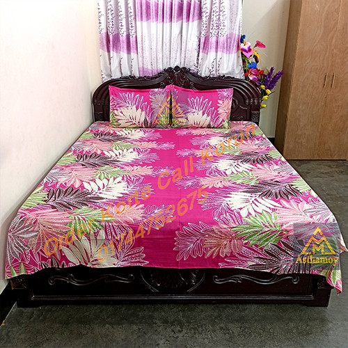 AC HOME TEX King Size Bed sheet With Two Pillow Covers