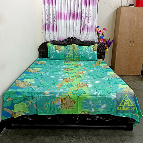 AC HOME TEX King Size Bed sheet With Two Pillow Covers